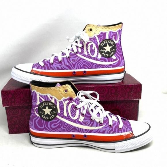 Converse Wonka Ctas High Top Shoes Men's Size Skate A08154C Canvas Purple Pixel - Picture 7 of 11